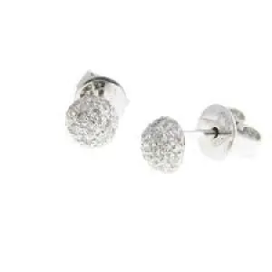 0.37Ct Diamond Pave Round Stud Earrings in White Gold