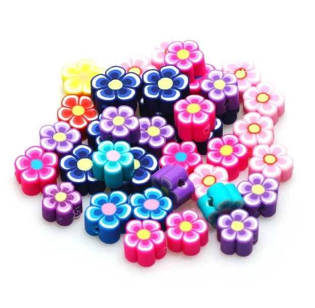 100 Colorful Flowers Spacer Beads - Flower Beads, Tiny Flower Charm - Necklace Bracelet Earrings Charm Jewelry Making Finding Craft Supplies