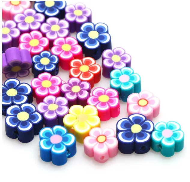 100 Colorful Flowers Spacer Beads - Flower Beads, Tiny Flower Charm - Necklace Bracelet Earrings Charm Jewelry Making Finding Craft Supplies