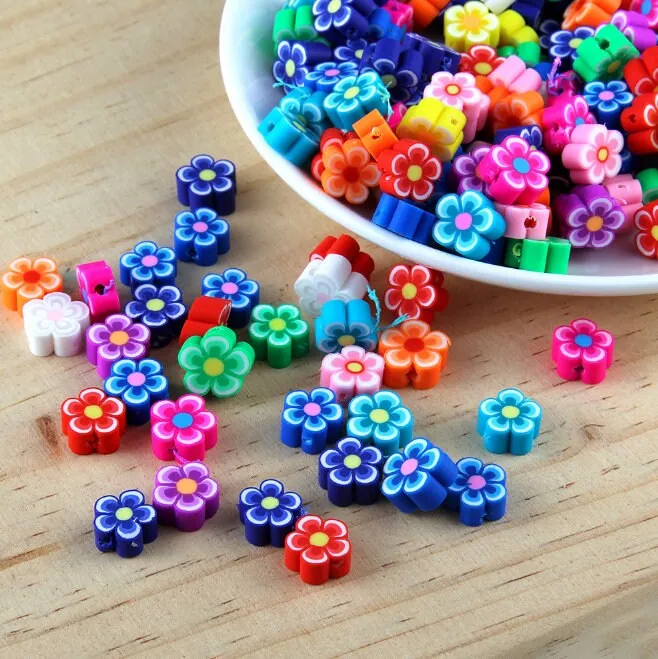 100 Colorful Flowers Spacer Beads - Flower Beads, Tiny Flower Charm - Necklace Bracelet Earrings Charm Jewelry Making Finding Craft Supplies