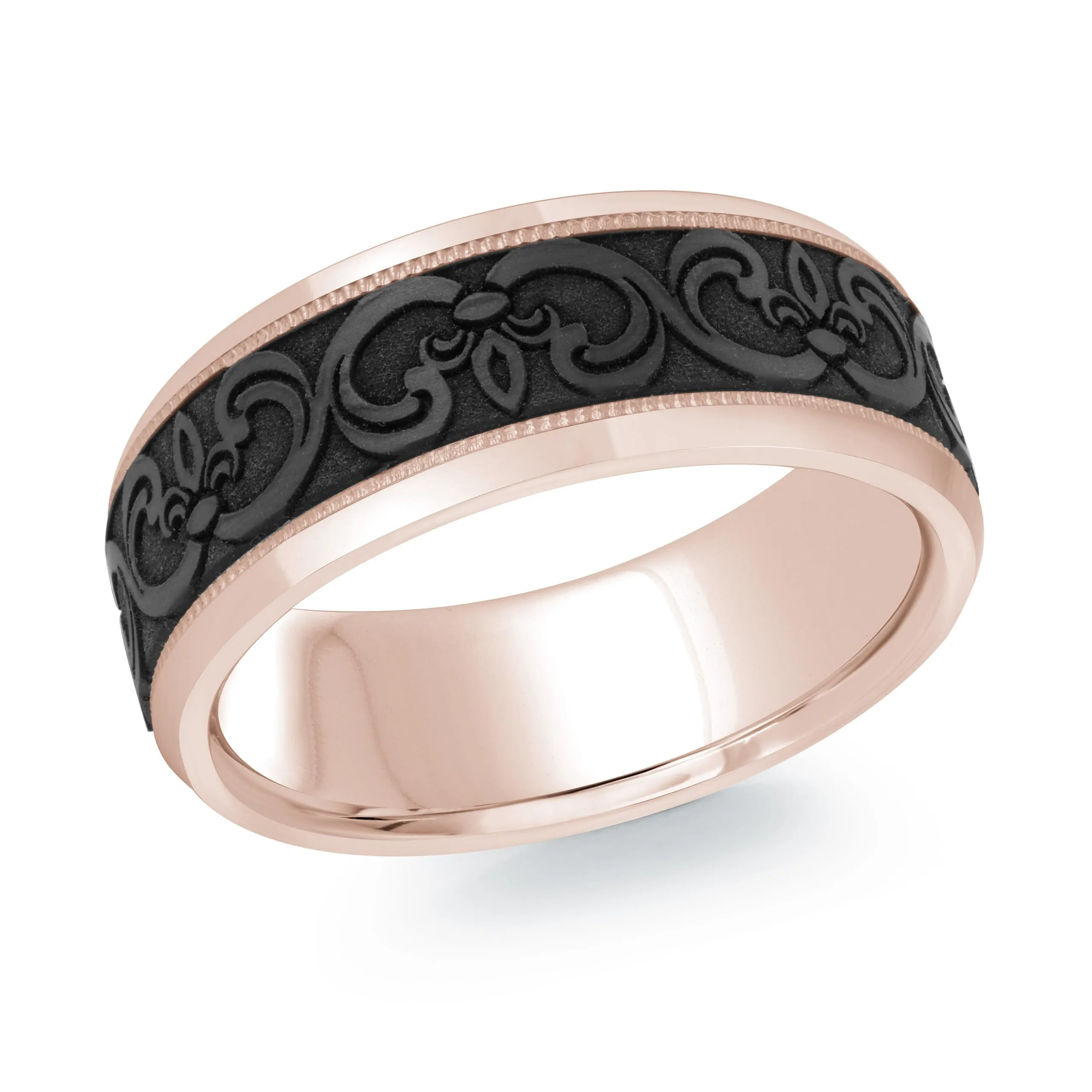 14K Rose Gold Ring from the Noir Collection by Malo - MRDA-139-8P