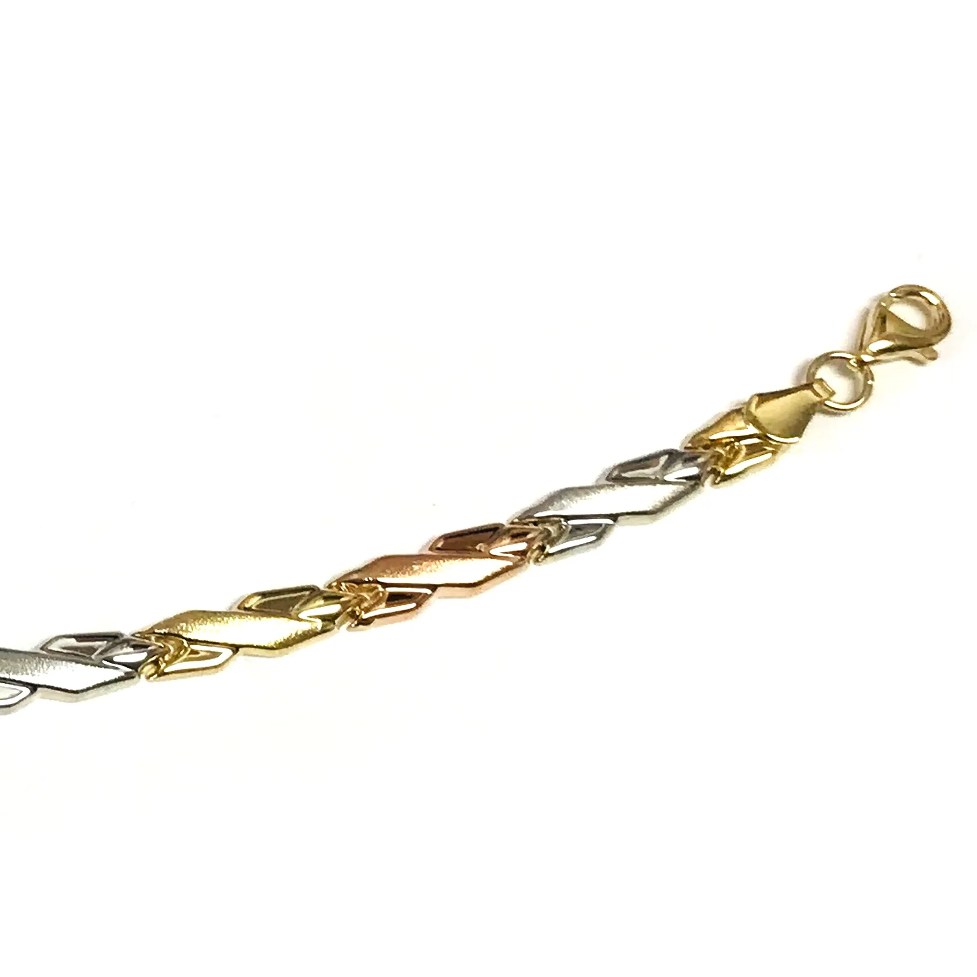 14k Yellow And White Gold Hugs And Kisses  Link Bracelet, 7,25"