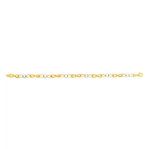 14k Yellow And White Gold Oval And Infinity Links Bracelet, 7,5"