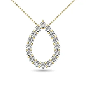 14K Yellow Gold 3/8 Ct.Tw. Diamond Tear Drop Pendant