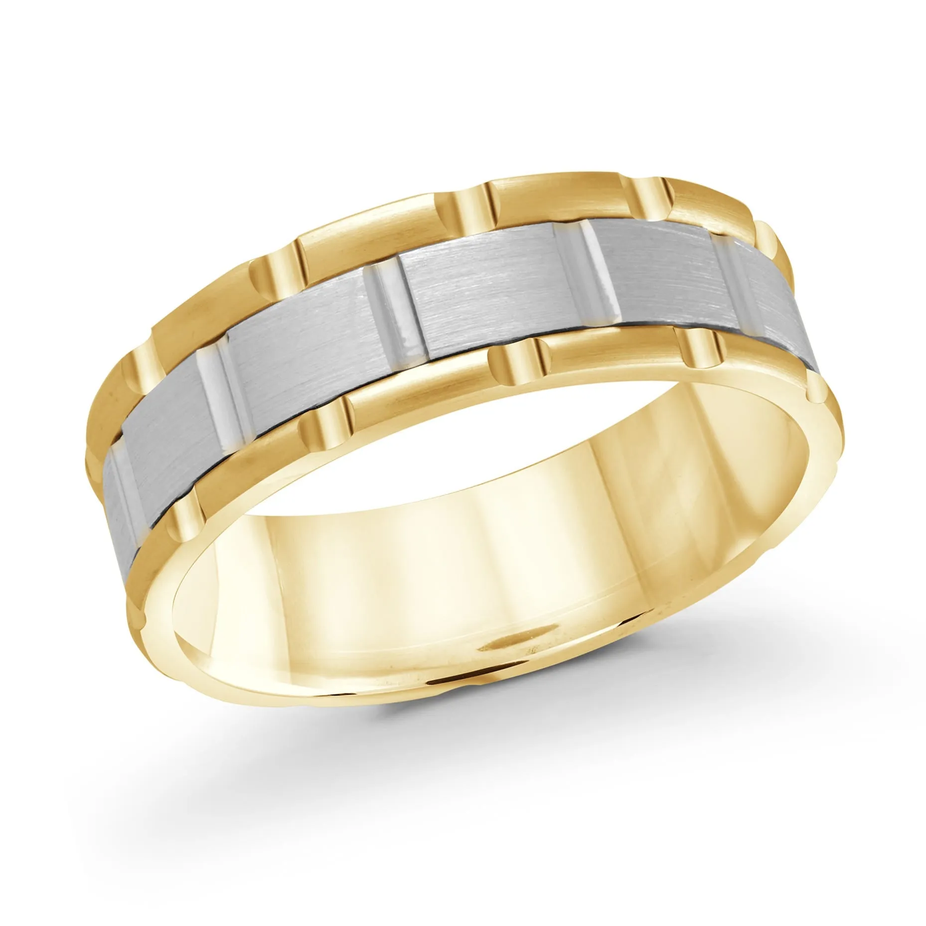 14K Yellow Gold with 14K White Gold Ring from the Executif Collection by Malo - MRD-044-7YW