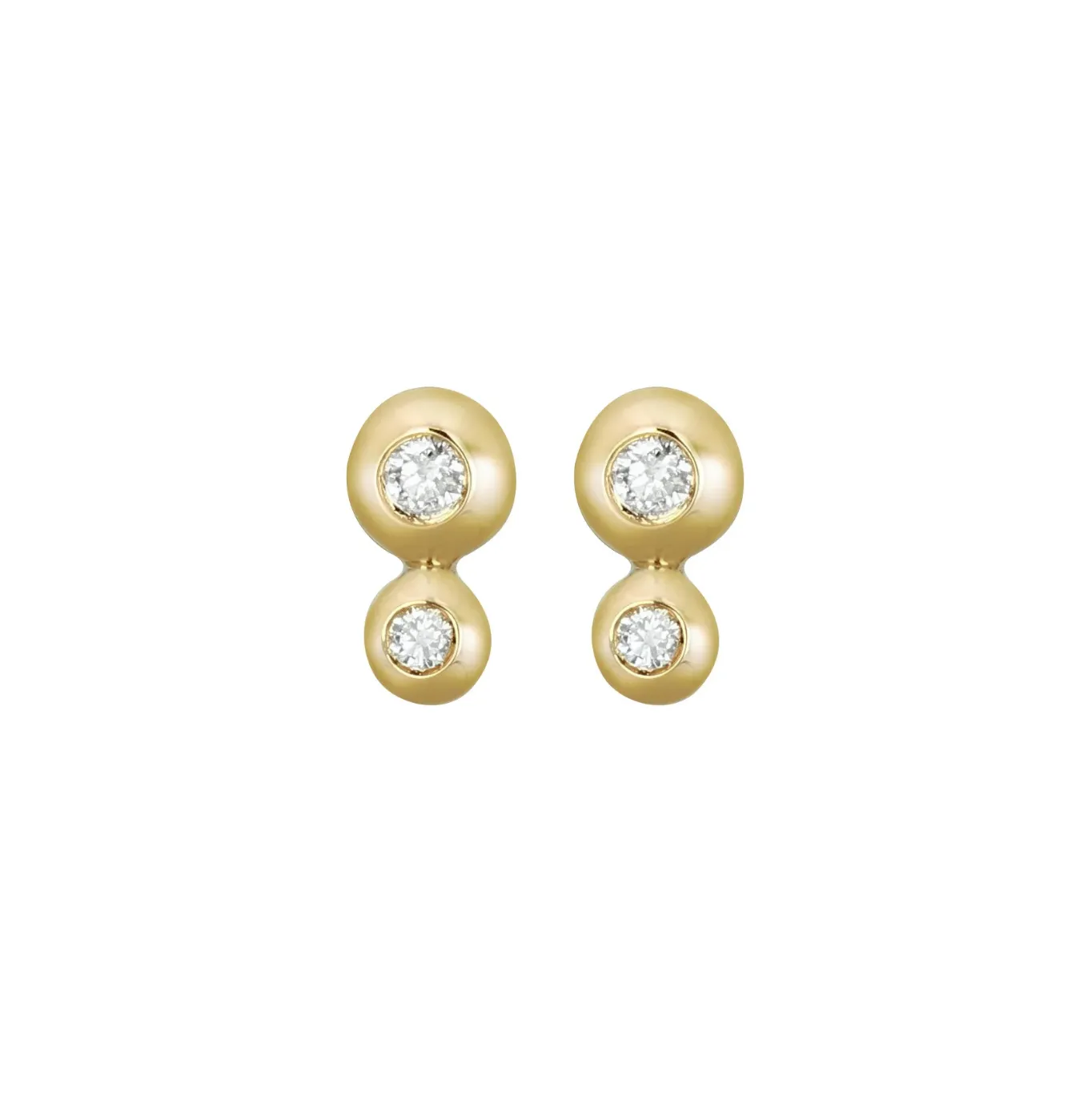 14KY Double Bubble Stud Earrings