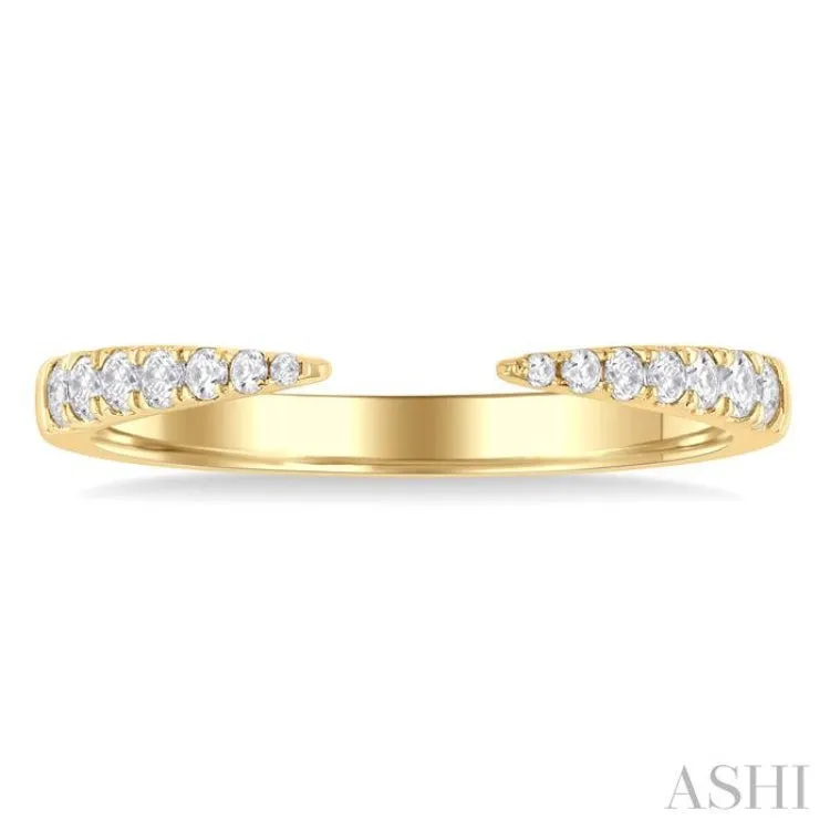 1/5 Ctw Graduated Round Cut Diamond Claw Open Fashion Ring in 10K Yellow Gold