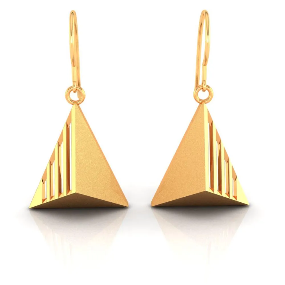 18k Exquisite Conical-shaped Gold Earrings