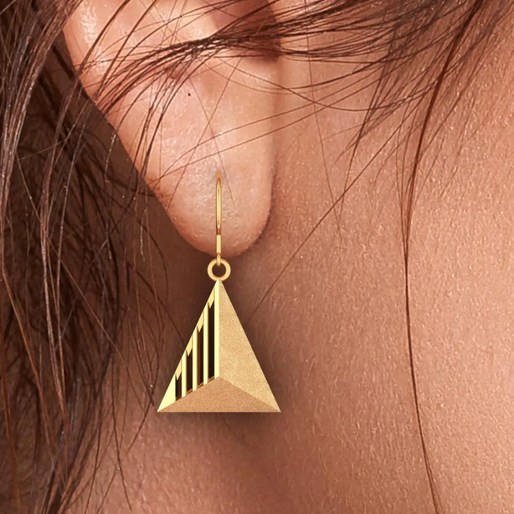 18k Exquisite Conical-shaped Gold Earrings