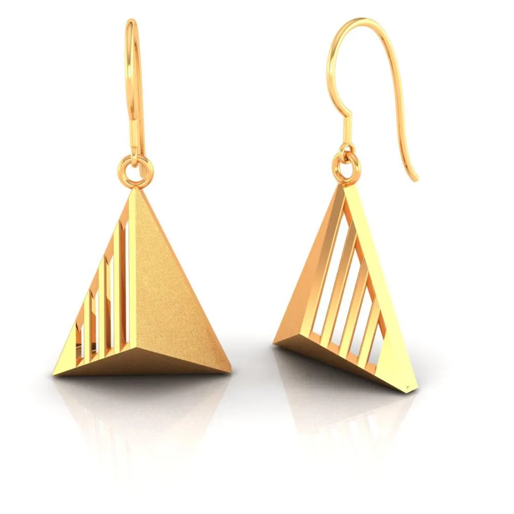 18k Exquisite Conical-shaped Gold Earrings