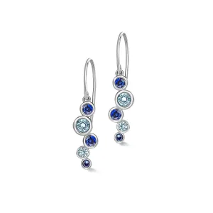 18k Sapphire & Aquamarine Large Cascade Earrings