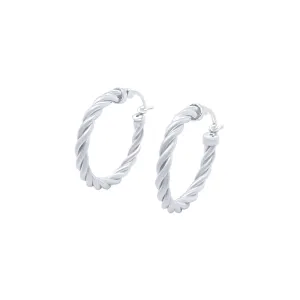 25mm Tight Twist Hoop Earrings in Sterling Silver