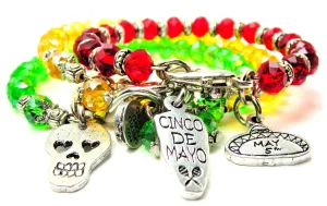 3 Piece Set Cinco de Mayo Crystal Bracelets