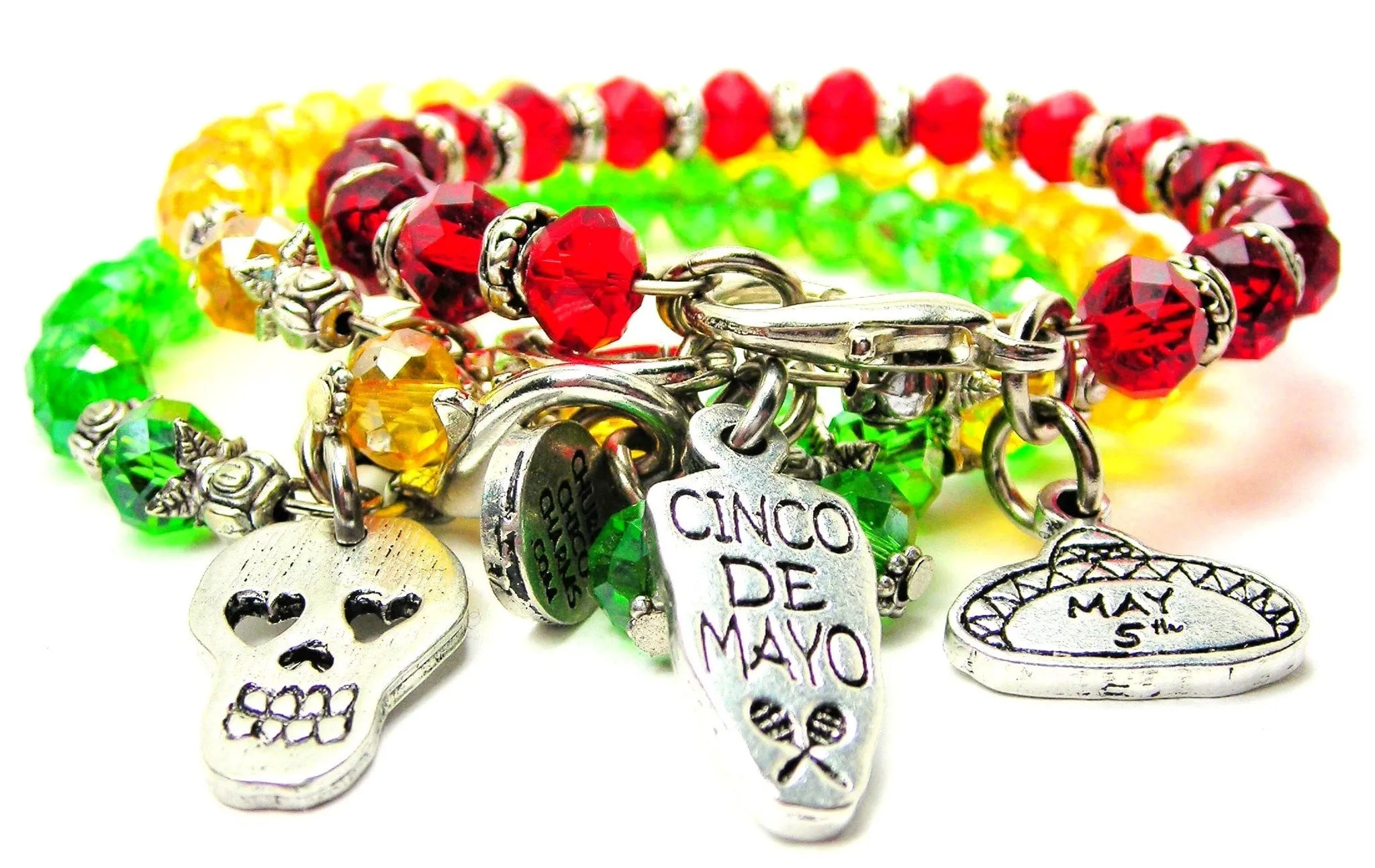 3 Piece Set Cinco de Mayo Crystal Bracelets