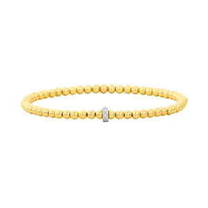 3MM Signature Bracelet with 14K Diamond Rondelle