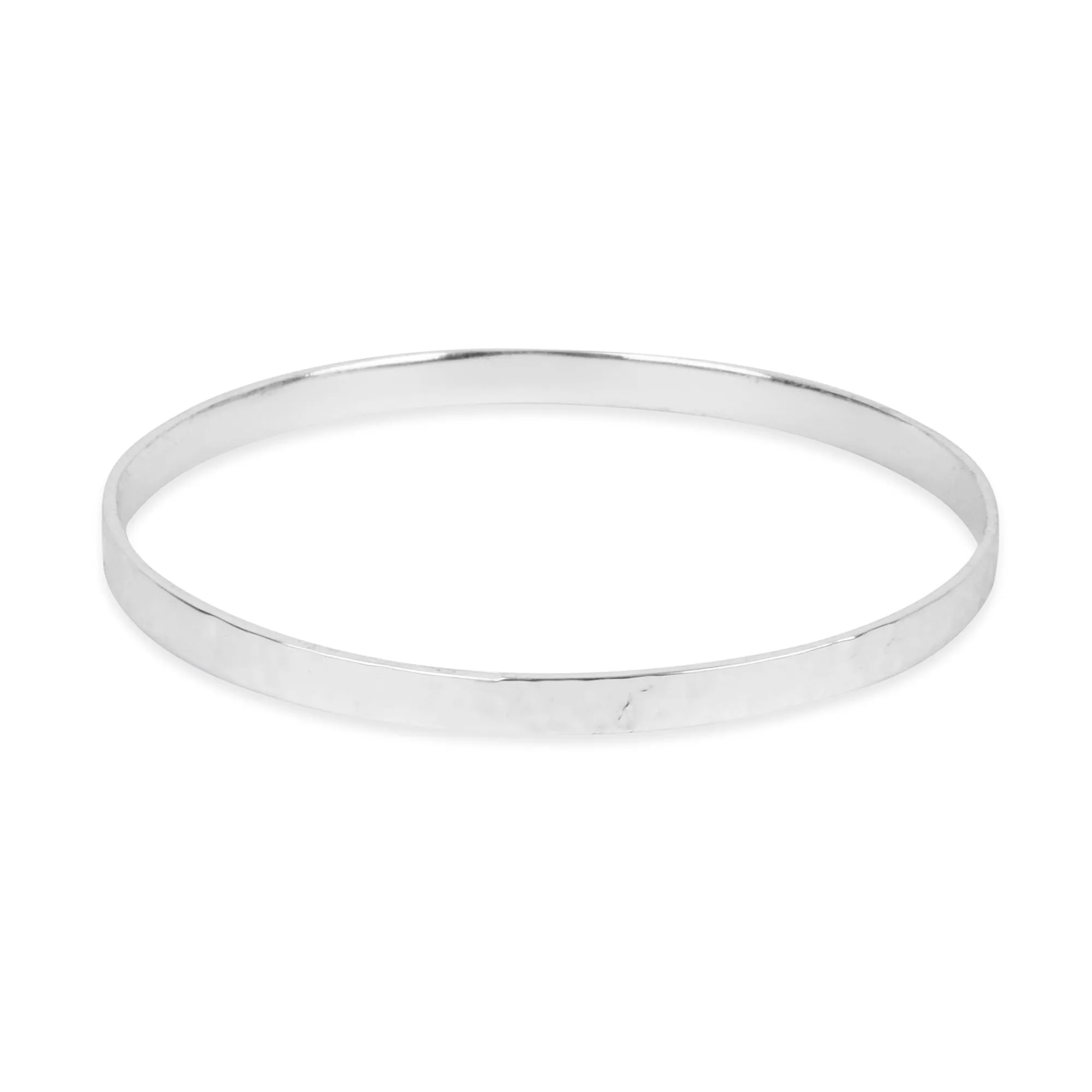 925 Sterling Silver-Plated Textured Bangle