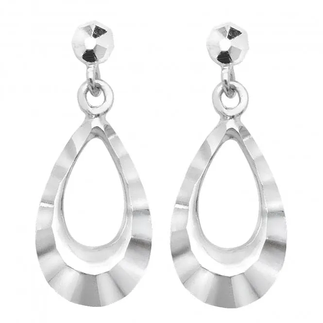 9ct White Gold Drop Earrings ES452W