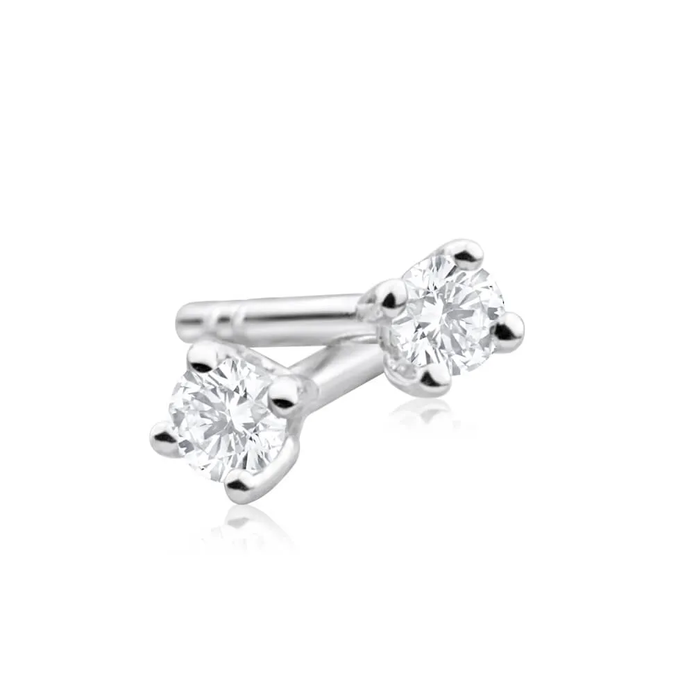 9ct White Gold Opulent Diamond Stud Earrings