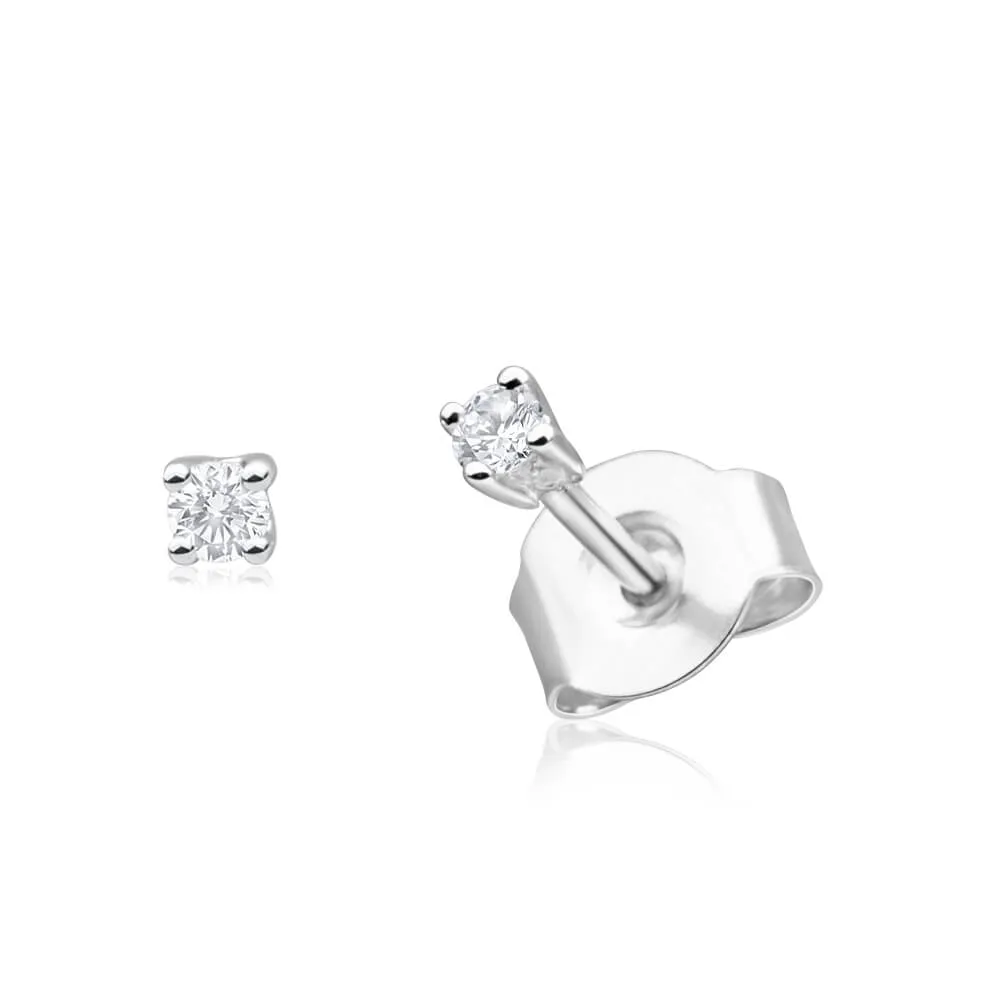 9ct White Gold Opulent Diamond Stud Earrings