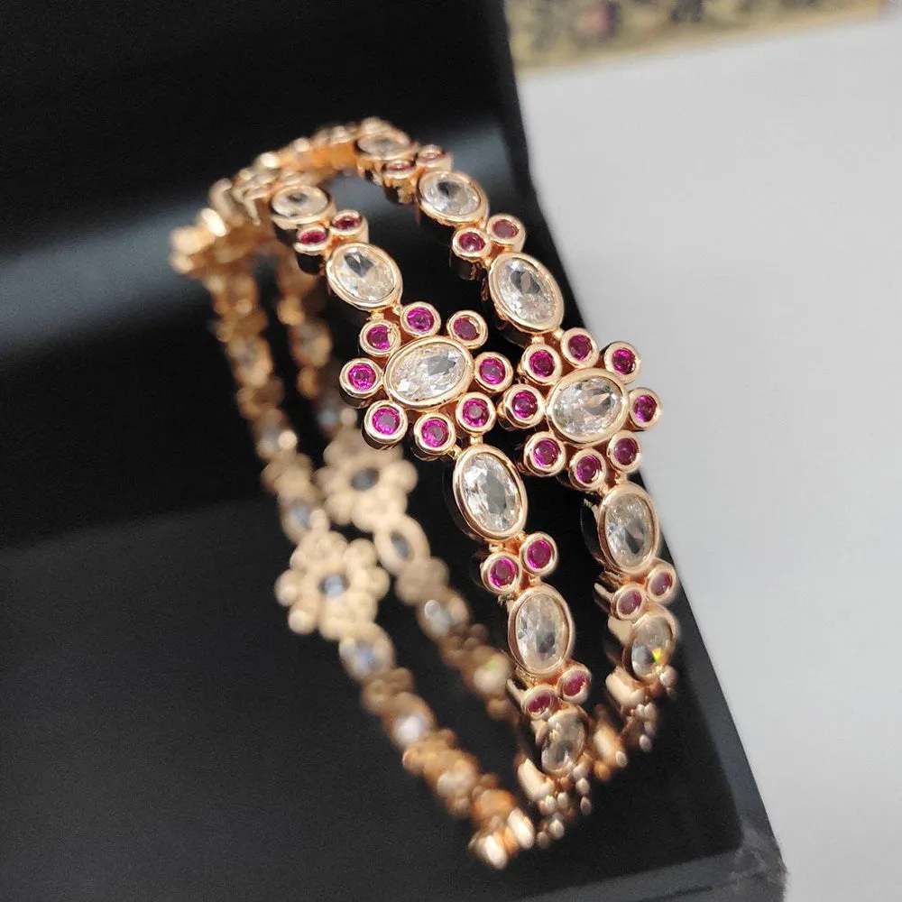 Aamrapali Gold Plated AD Bangle Set