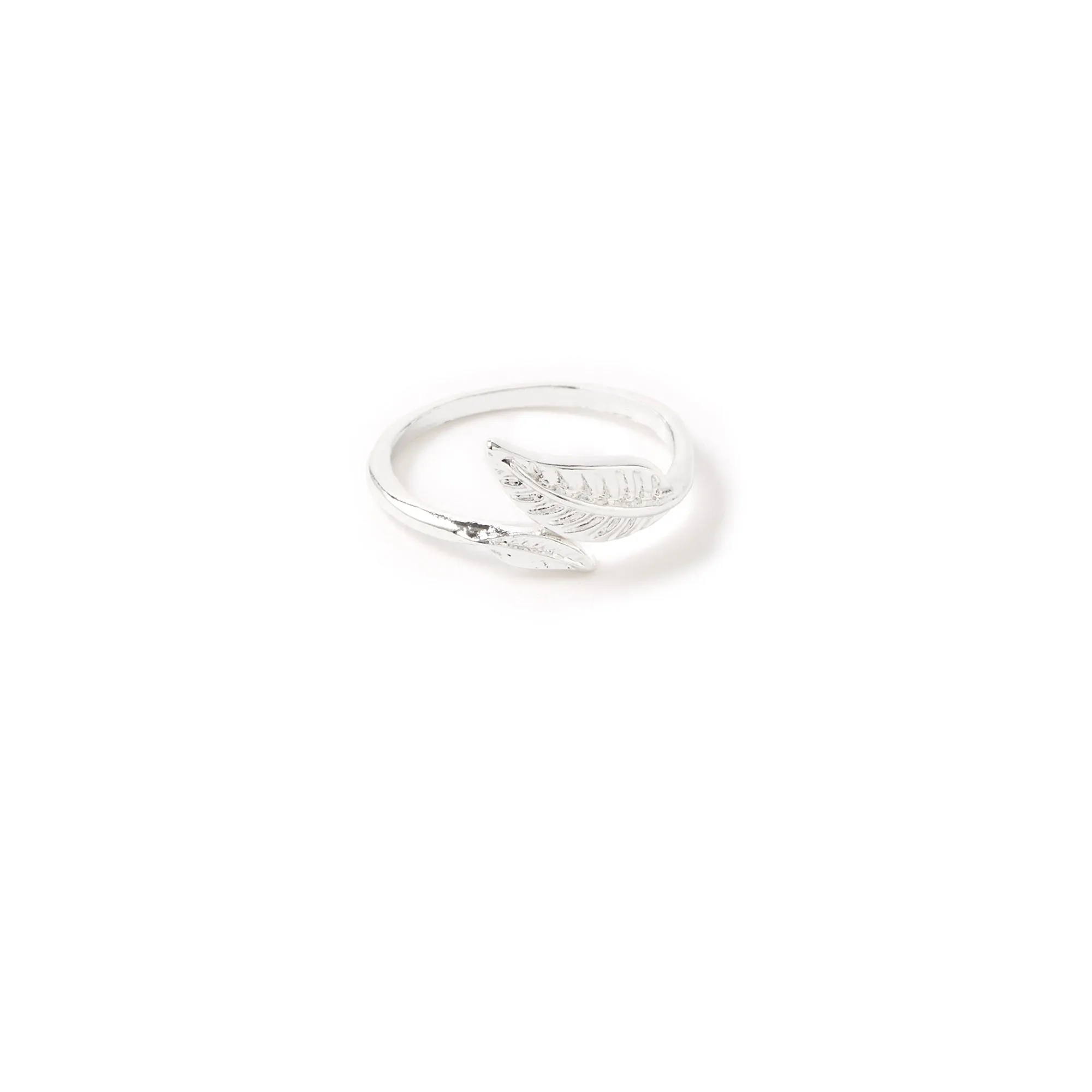 Accessorize London Women's Silver set of 2 Leaf Wrap Ring-Medium