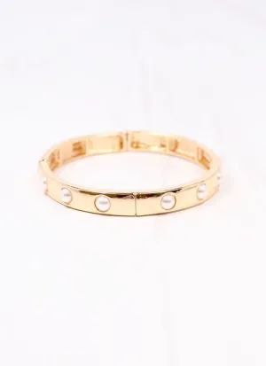 Addy Stretch Bracelet with Pearls GOLD