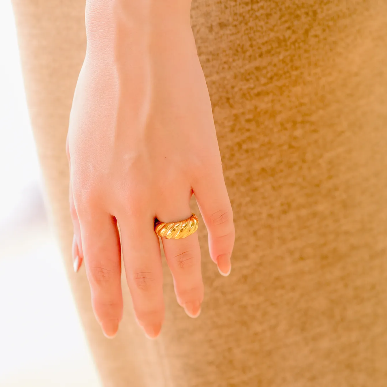 Amaia Gold Croissant Ring