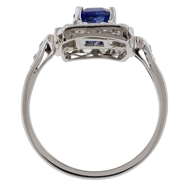 Art Deco Sapphire & Diamond Dinner Ring