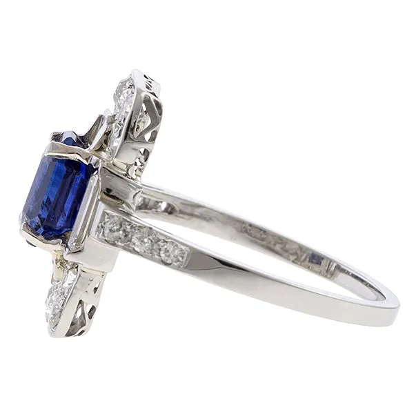 Art Deco Sapphire & Diamond Dinner Ring