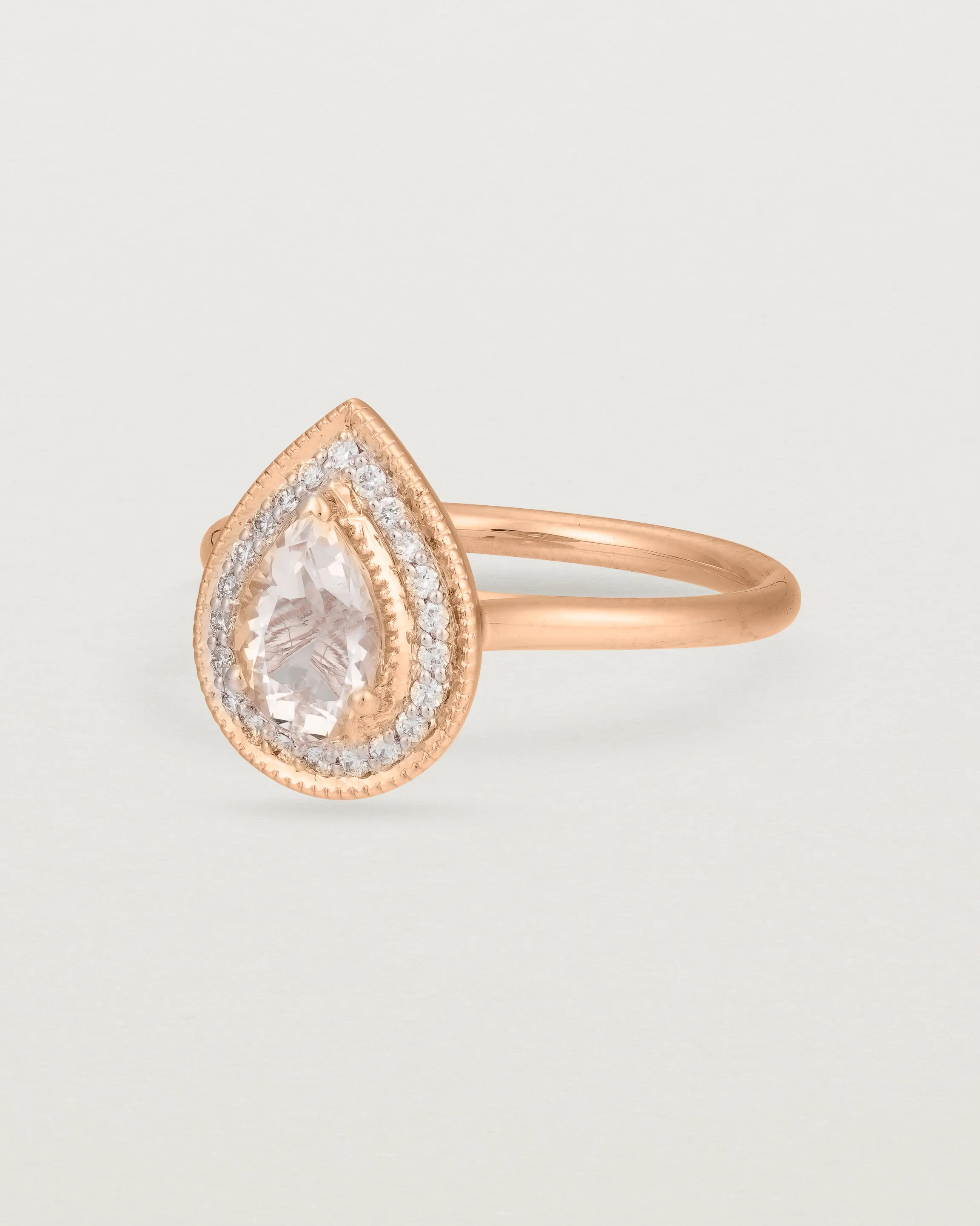 Aurie Halo Ring | Morganite & Diamonds