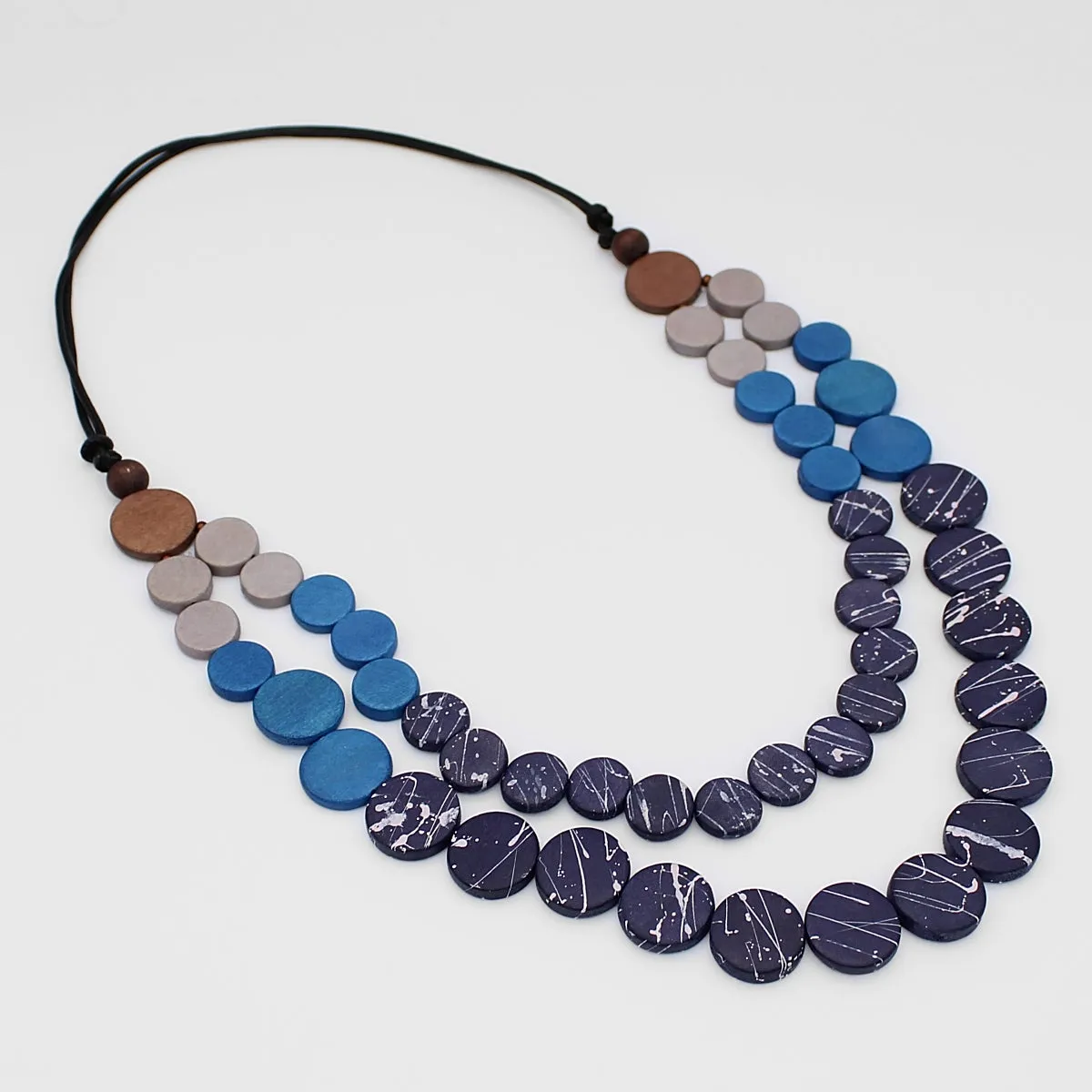 Azure Elegance Double Strand Statement Necklace