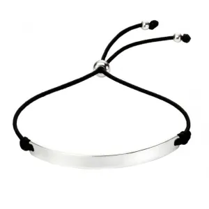 Beginnings 925 Silver ID Bar Bracelet with Adjustable Cord Closure