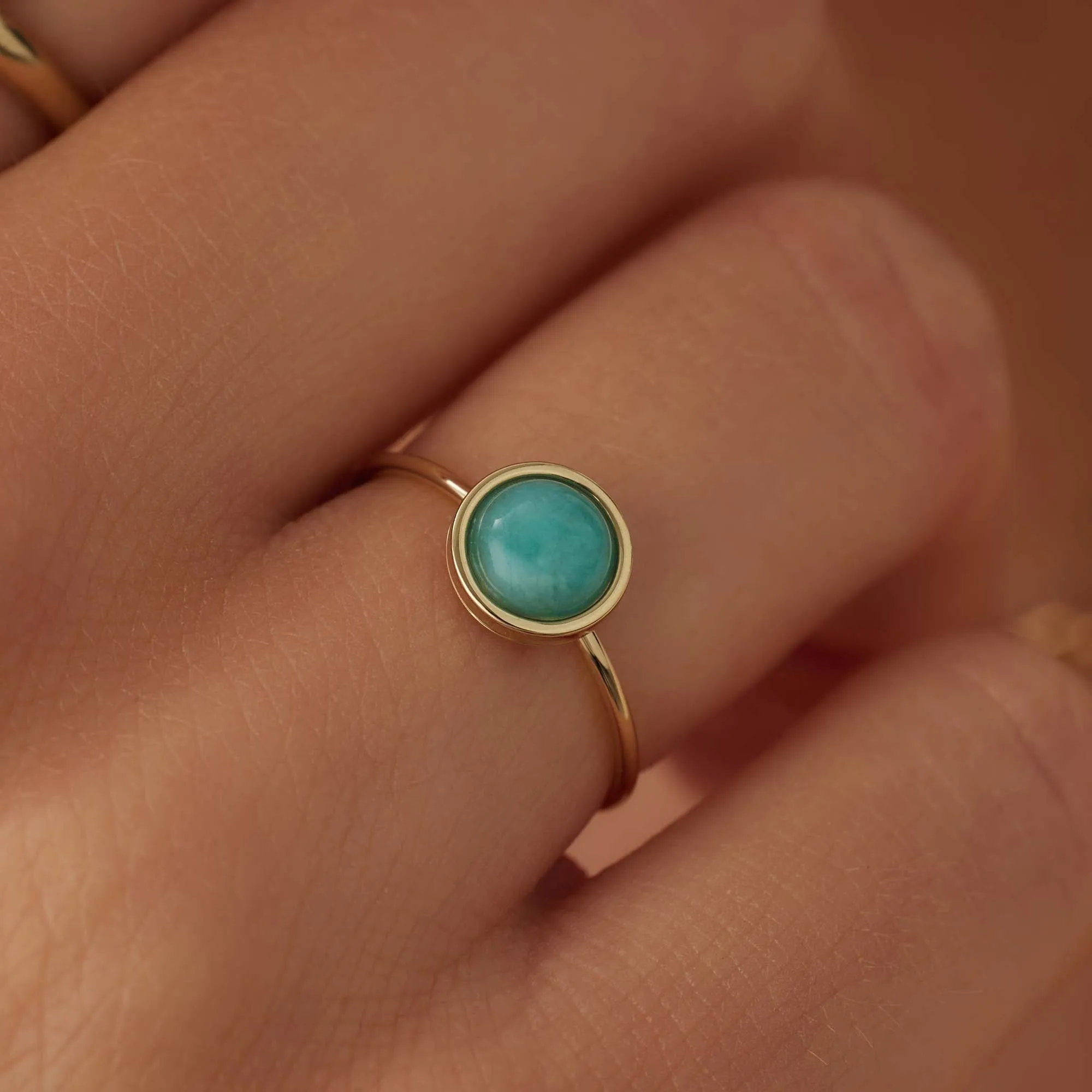 Belleville Emmalyn 14 karat gold ring with amazonite gemstone