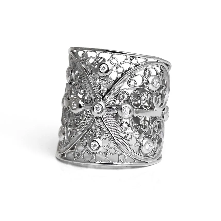 Bespoke Maureen Diamond Filigree Ring (Customisation)