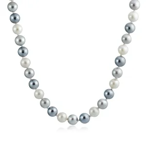 Classic Multicolor Hand Knotted Simulated Pearl Strand Necklace 10MM