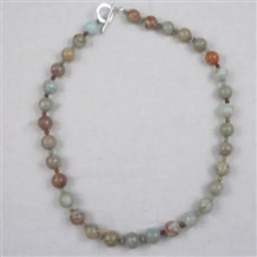 Classic Snake Skin Jasper Beaded Gemstone Necklace