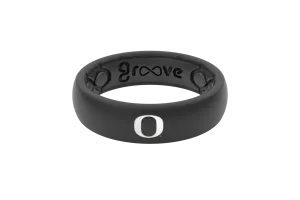 College Oregon Black Thin Ring