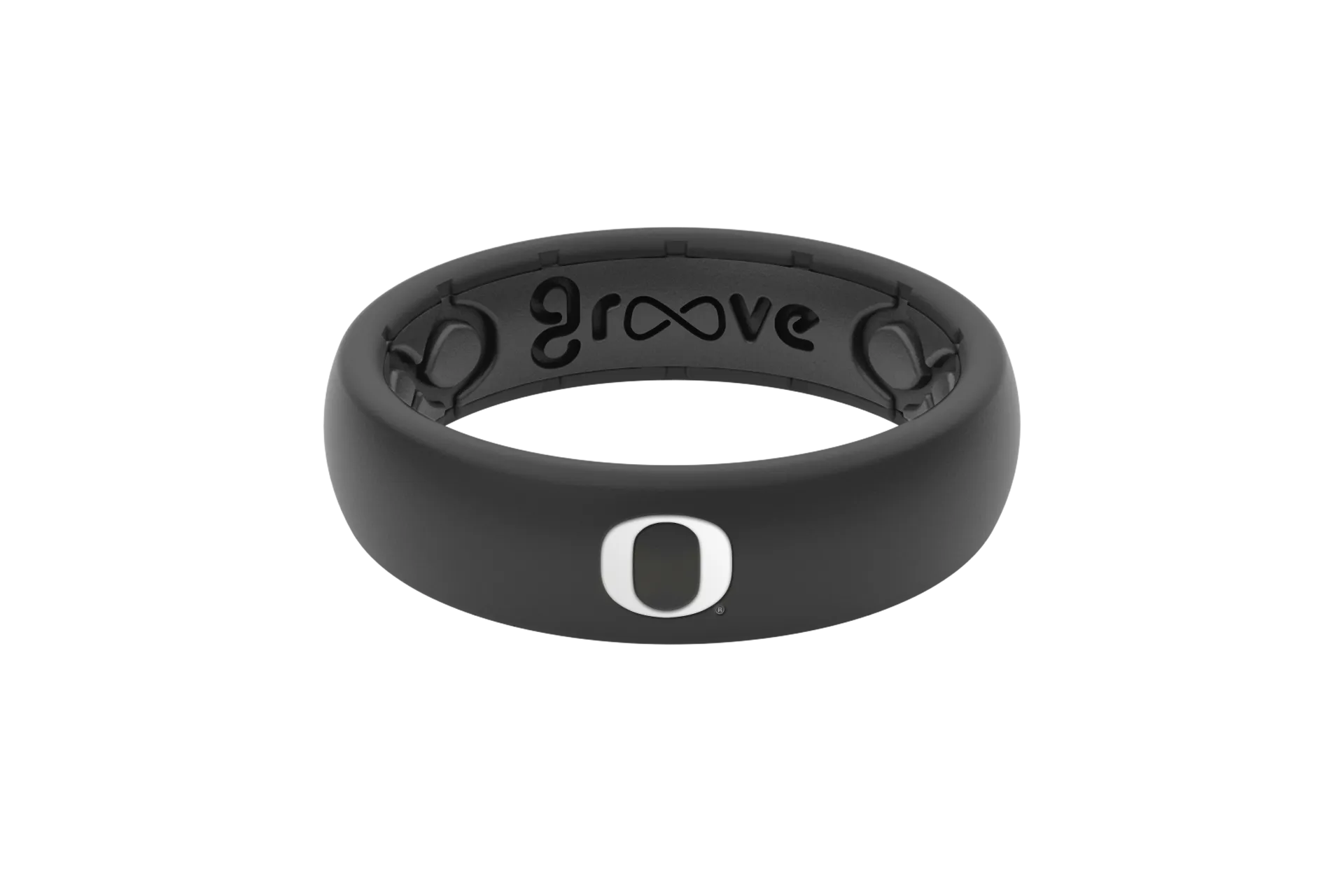 College Oregon Black Thin Ring