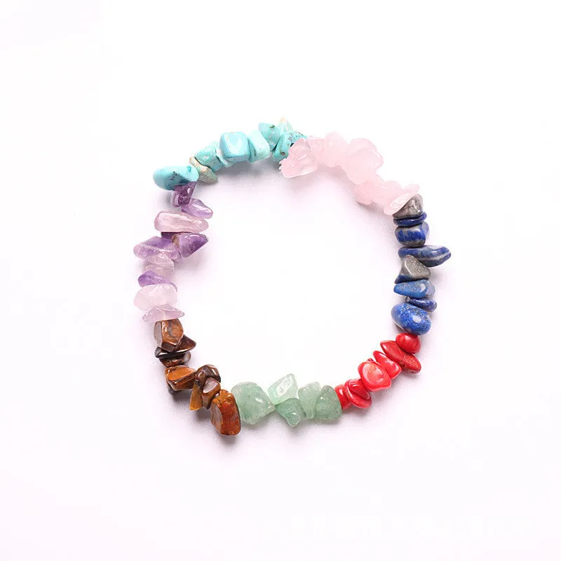 Colorful gravel chakra bracelet