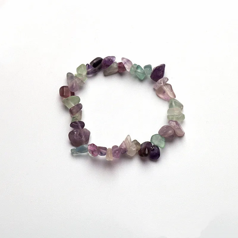 Colorful gravel chakra bracelet