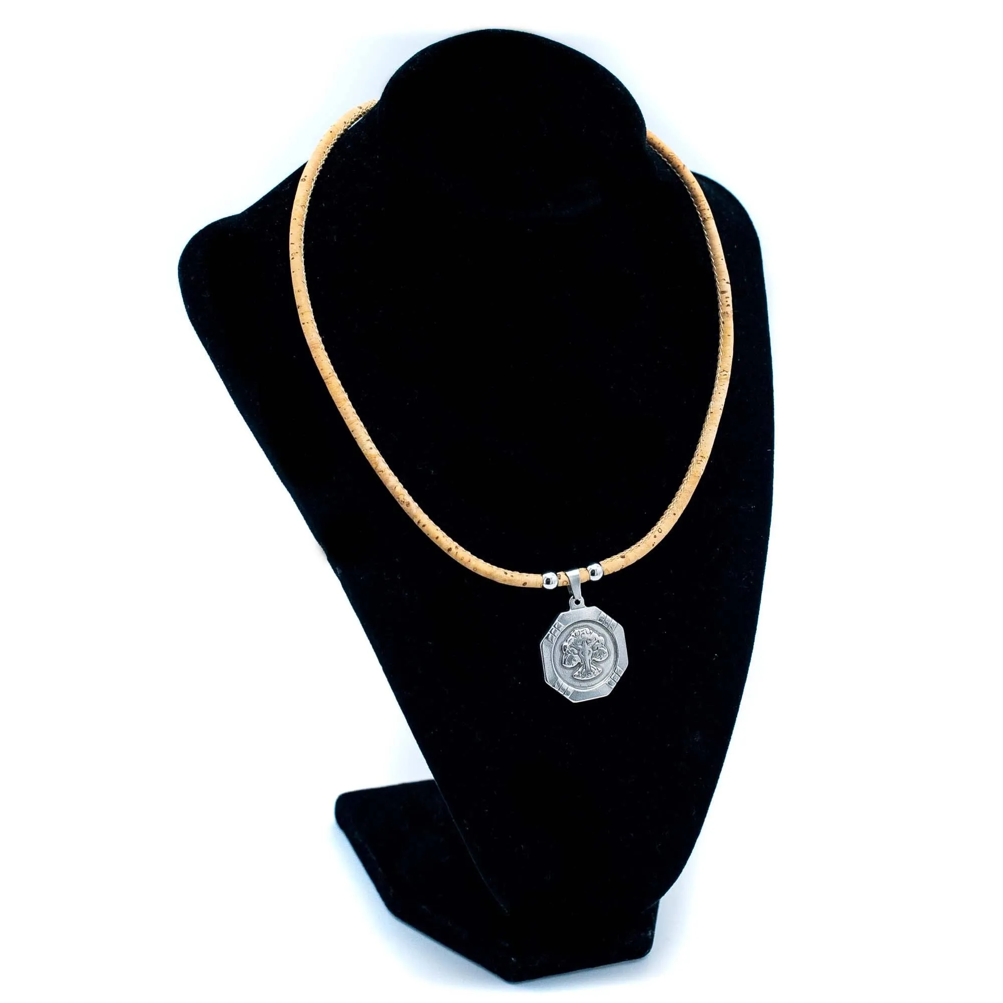 Cork jewelry-Stainless steel necklace  for women NS-006-3