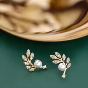 Crystal Sparking Leaf Earring