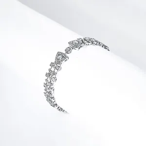 Denver 3 Carat Round Brilliant Cut 3 Row Diamond Bracelet in 14k White Gold