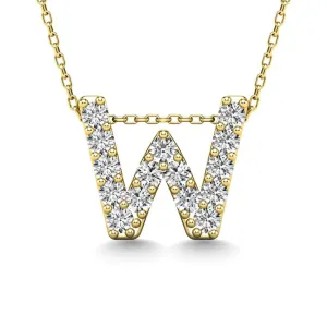 Diamond 1/6 Ct.Tw. Letter W Pendant in 14K Yellow Gold"