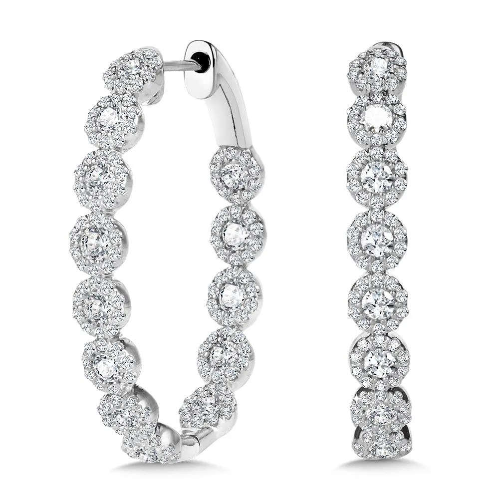 DIAMOND DELIGHTS OVAL IN-OUT HOOP EARRINGS