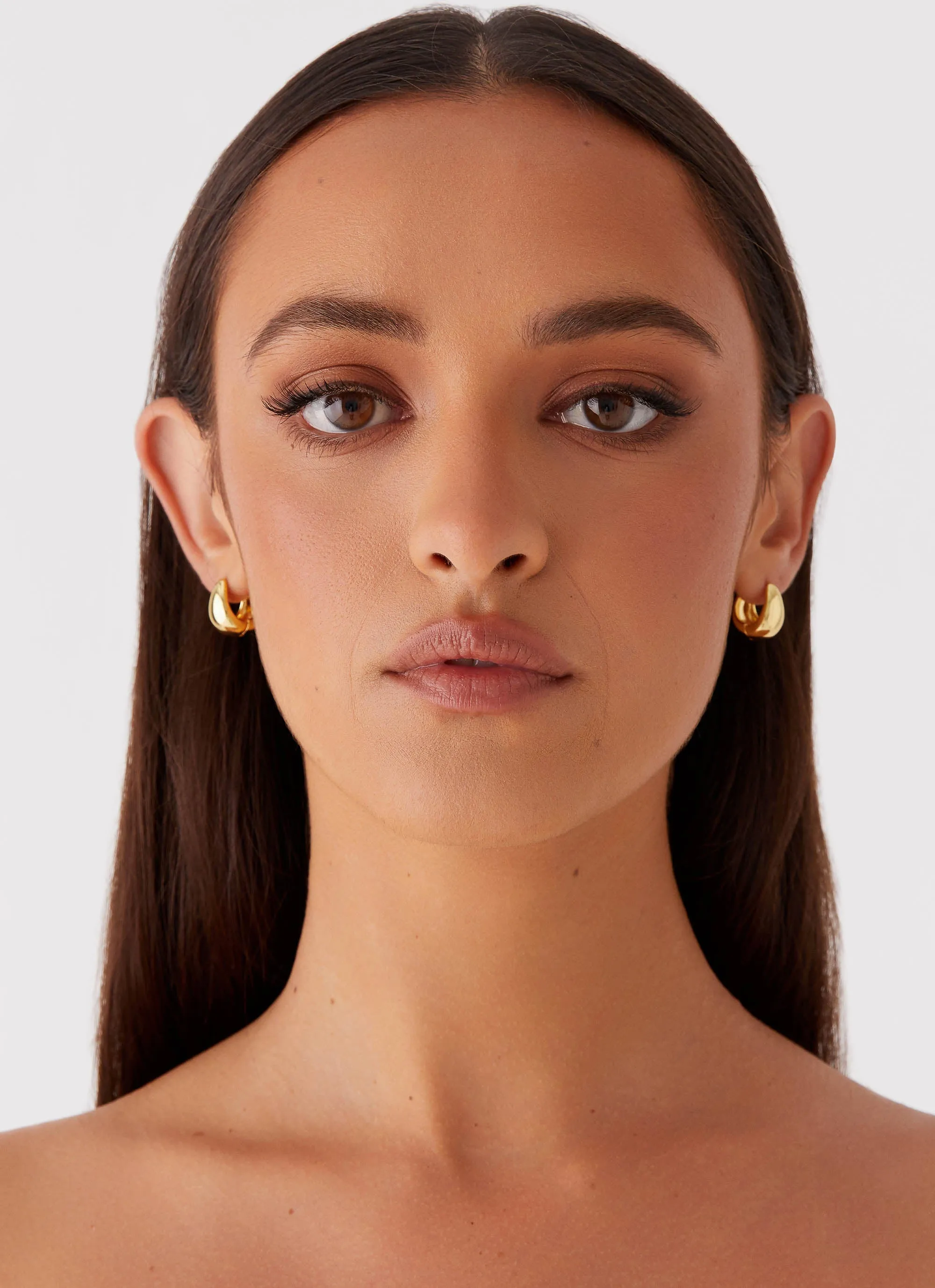 Dome Teardrop Earrings - Gold