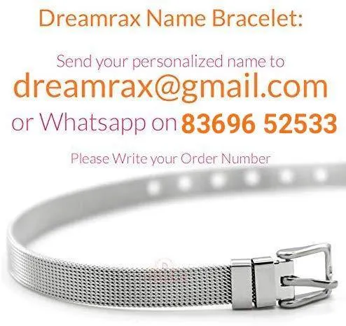 Dreamrax Silver Synthetic Metal Personalized Rhinestone Diamonds Shiny Name Bracelet for Girl's