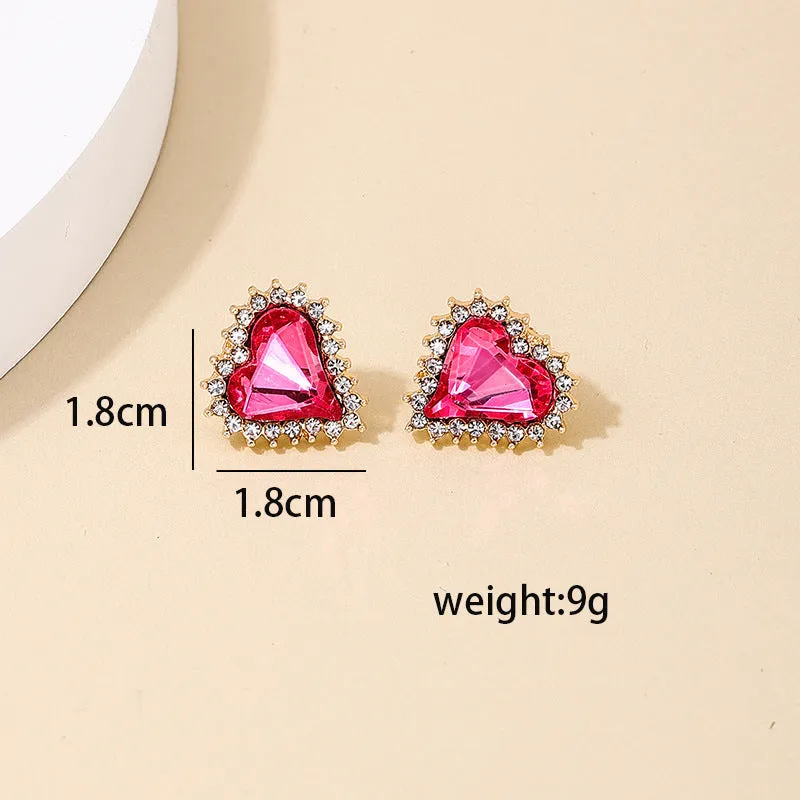 Exquisite Love Studded Heart Earrings - Vienna Verve Collection.