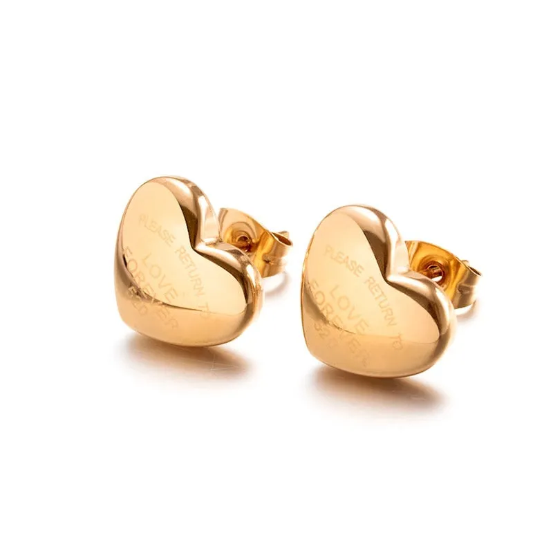 Exquisite Zircon Stainless Steel Stud Earrings For Women