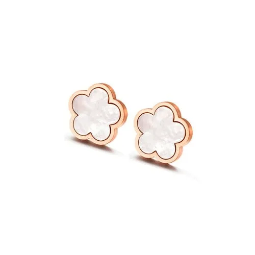 Exquisite Zircon Stainless Steel Stud Earrings For Women